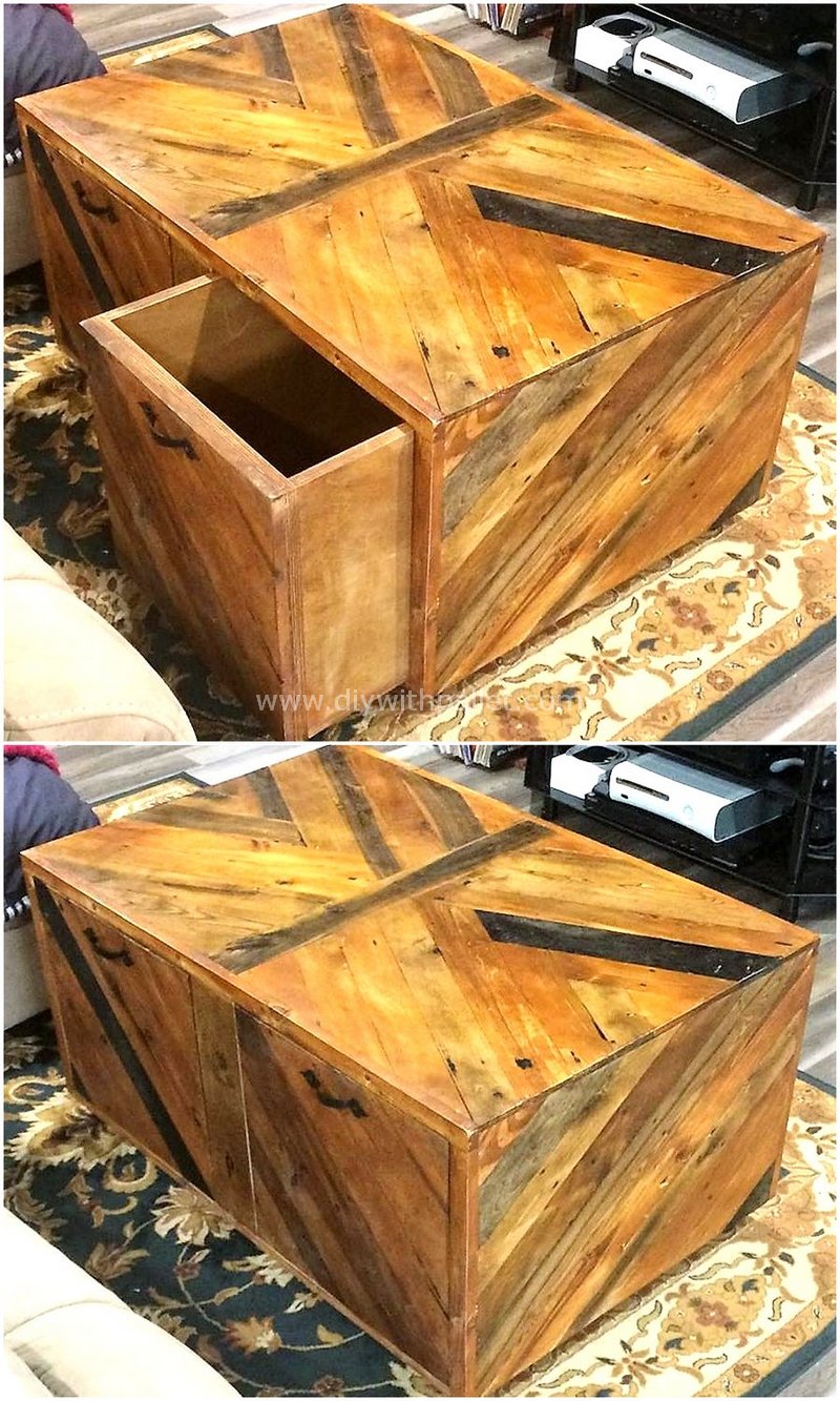 Rustic Pallet Coffee Table with Storage