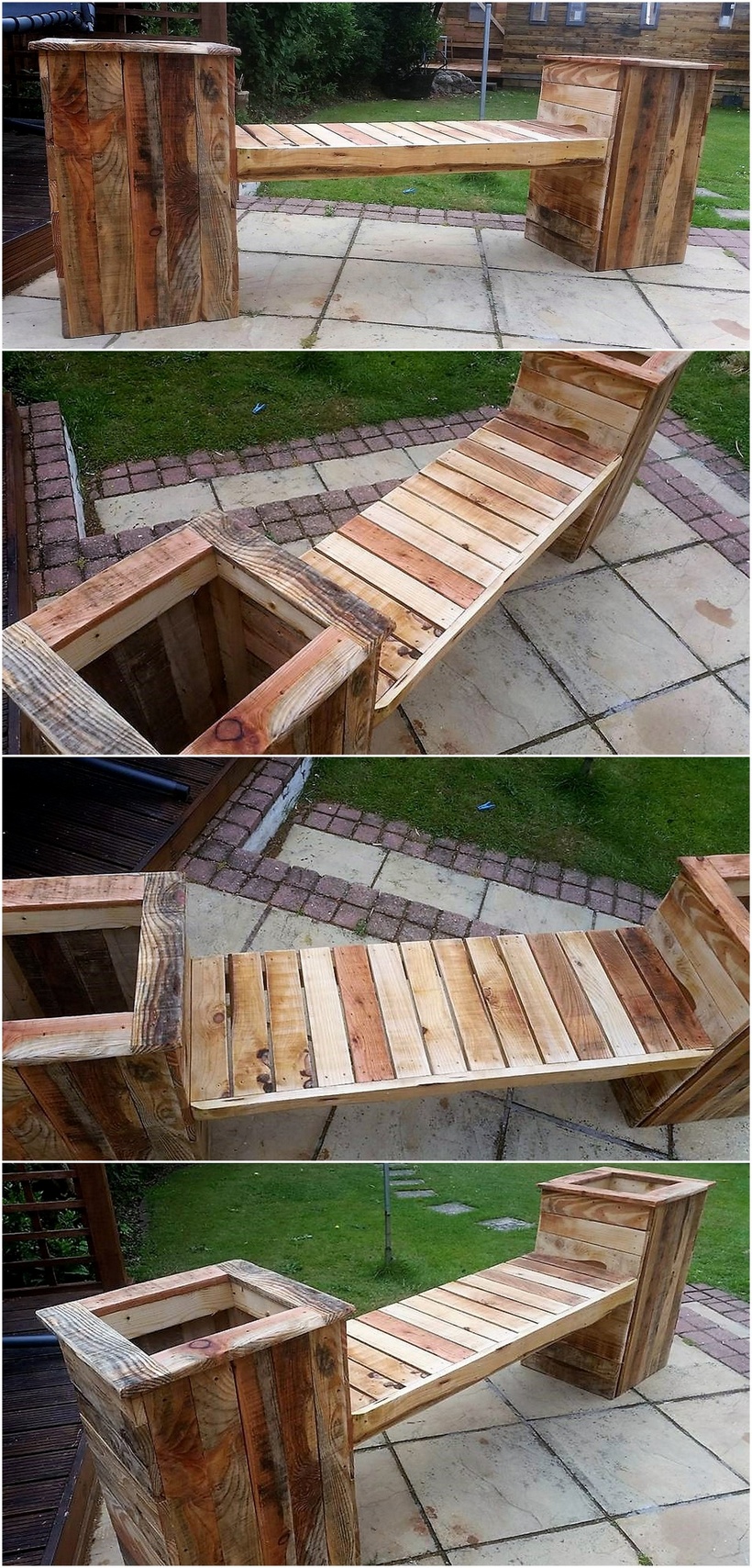 pallet bench with attached planters