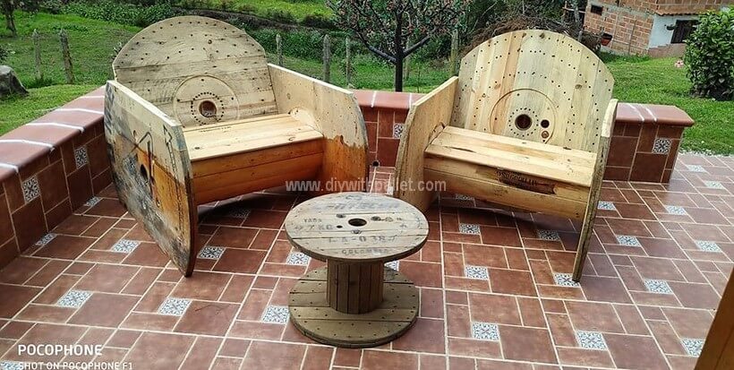 pallet cable reel furniture