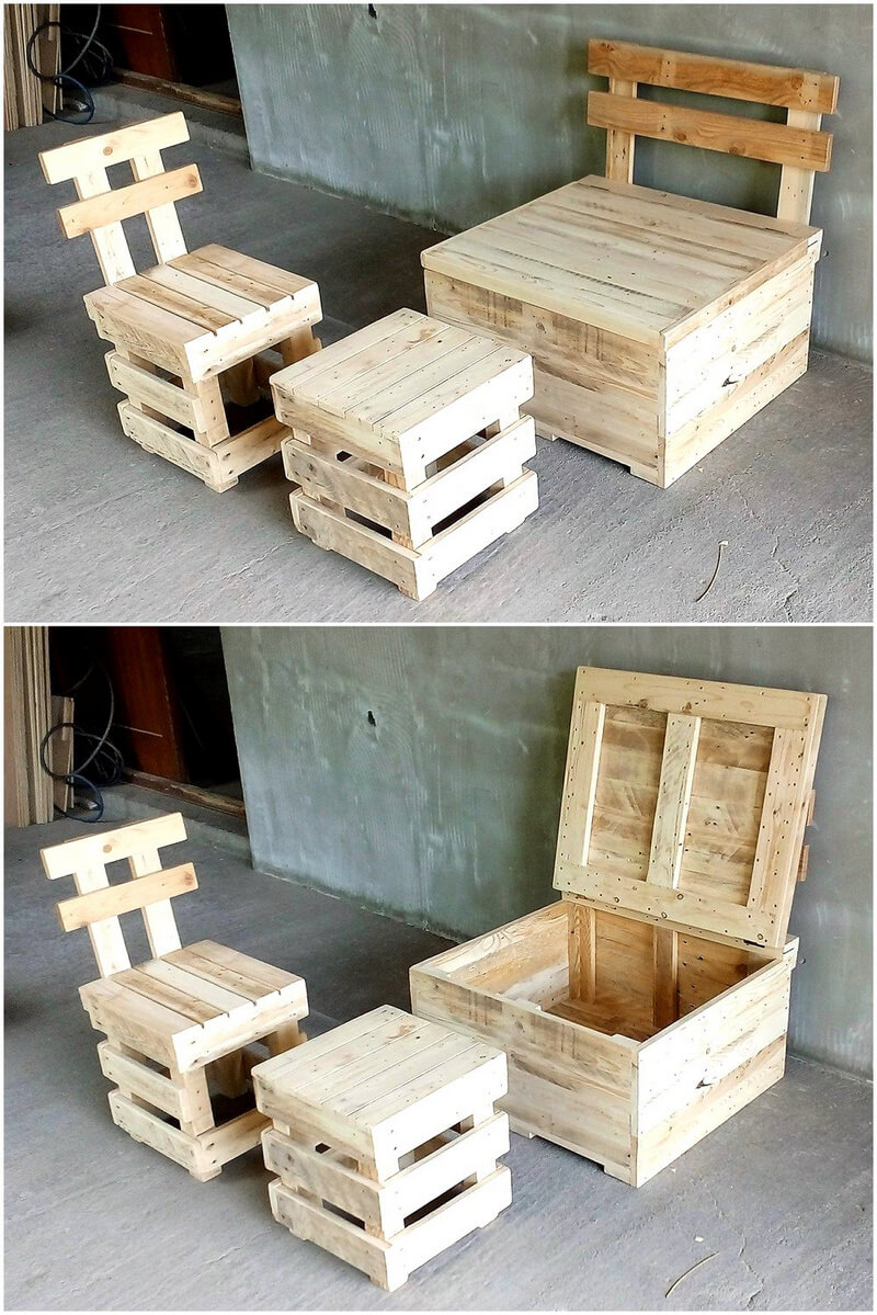 pallets wooden furniture set