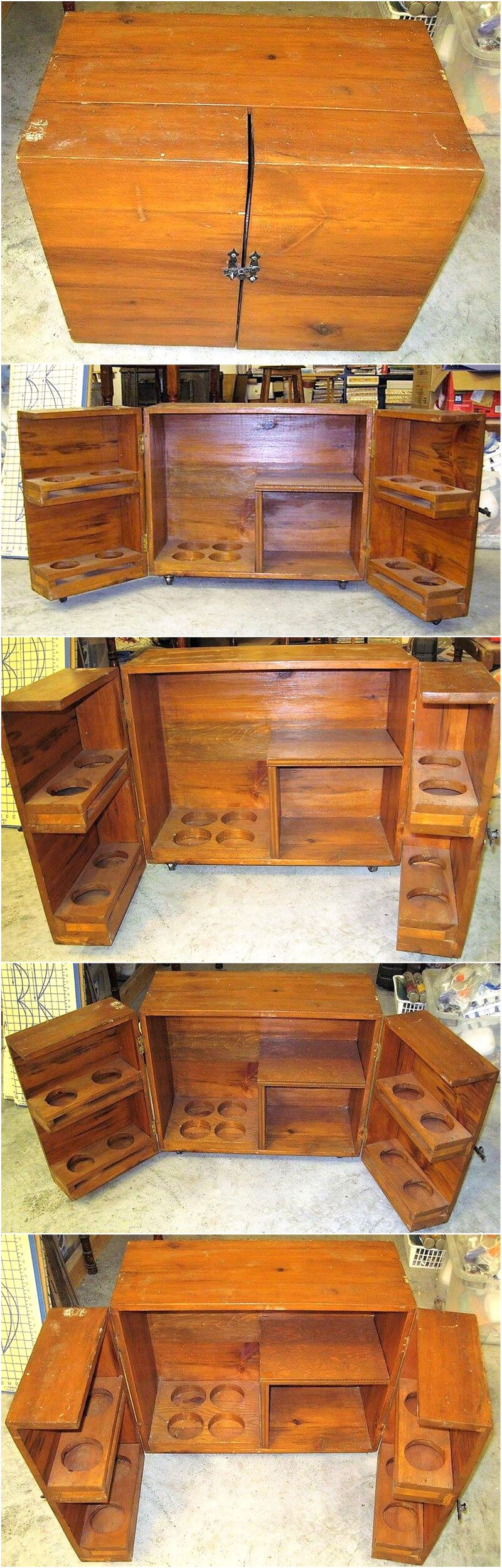 wood pallet bar cabinet