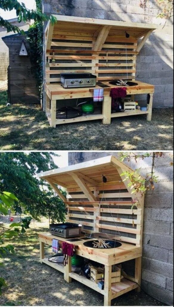 30 Diy Wood Pallet Outdoor Kitchen Ideas 