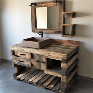 Awesome Design Ideas for Wood Pallets Bathroom Vanity | Wood Pallet ...