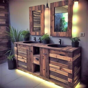 Awesome Design Ideas for Wood Pallets Bathroom Vanity | Wood Pallet ...