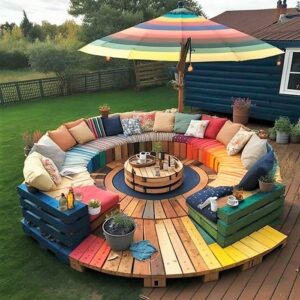 Wood Pallet Outdoor Furniture And Garden Patio Lounge Ideas | Wood ...